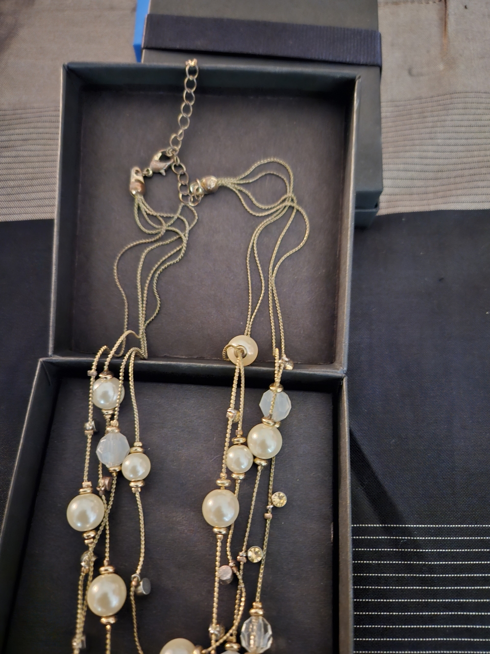 jcpenney Gold-Tone Multi-Strand Necklace with Pearls & Crystals